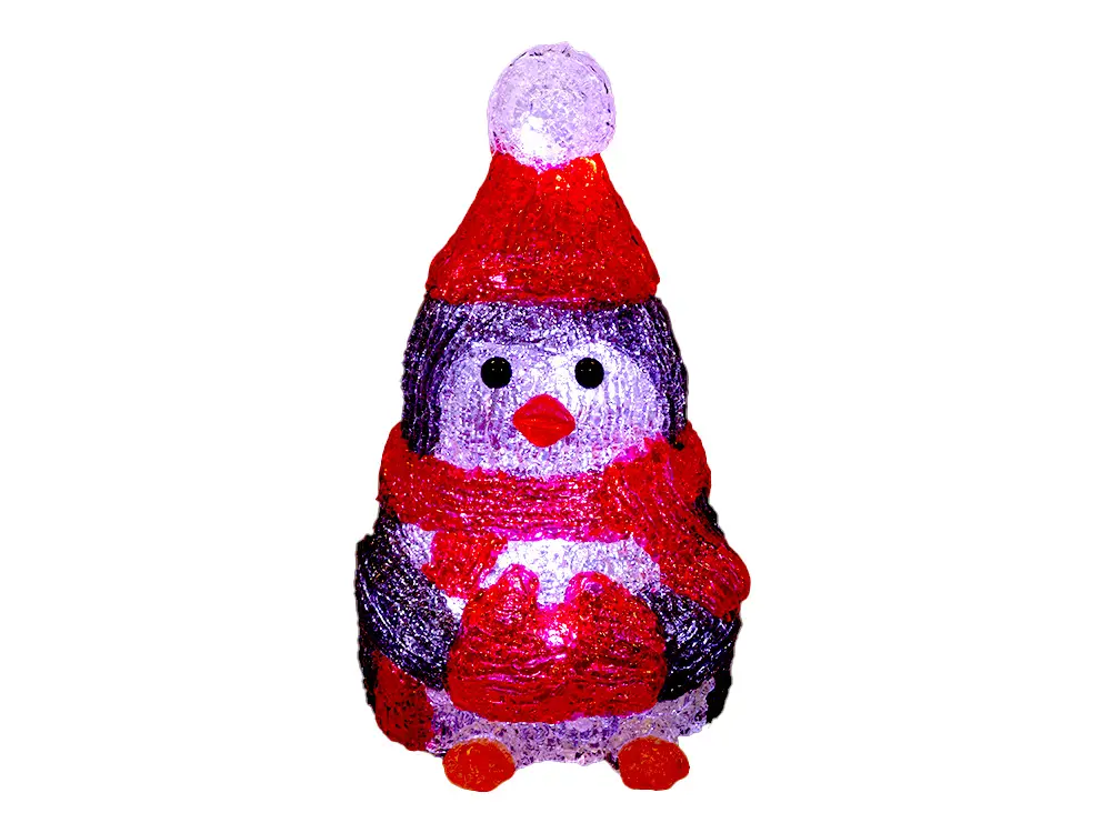 Led pinguin met kerstmuts