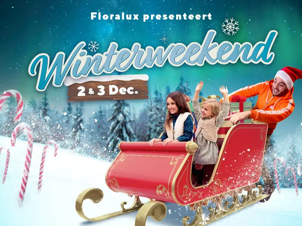 Kinderen op een slee in een magisch winterlandschap