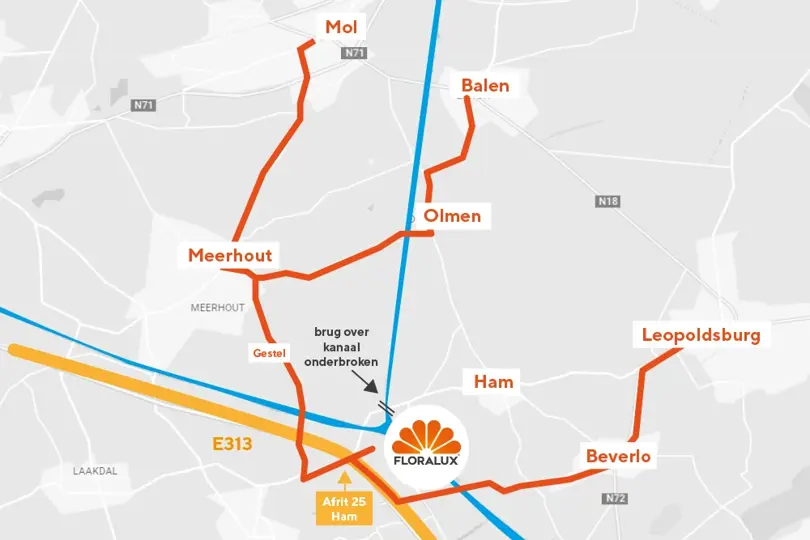Omleiding Floralux Ham