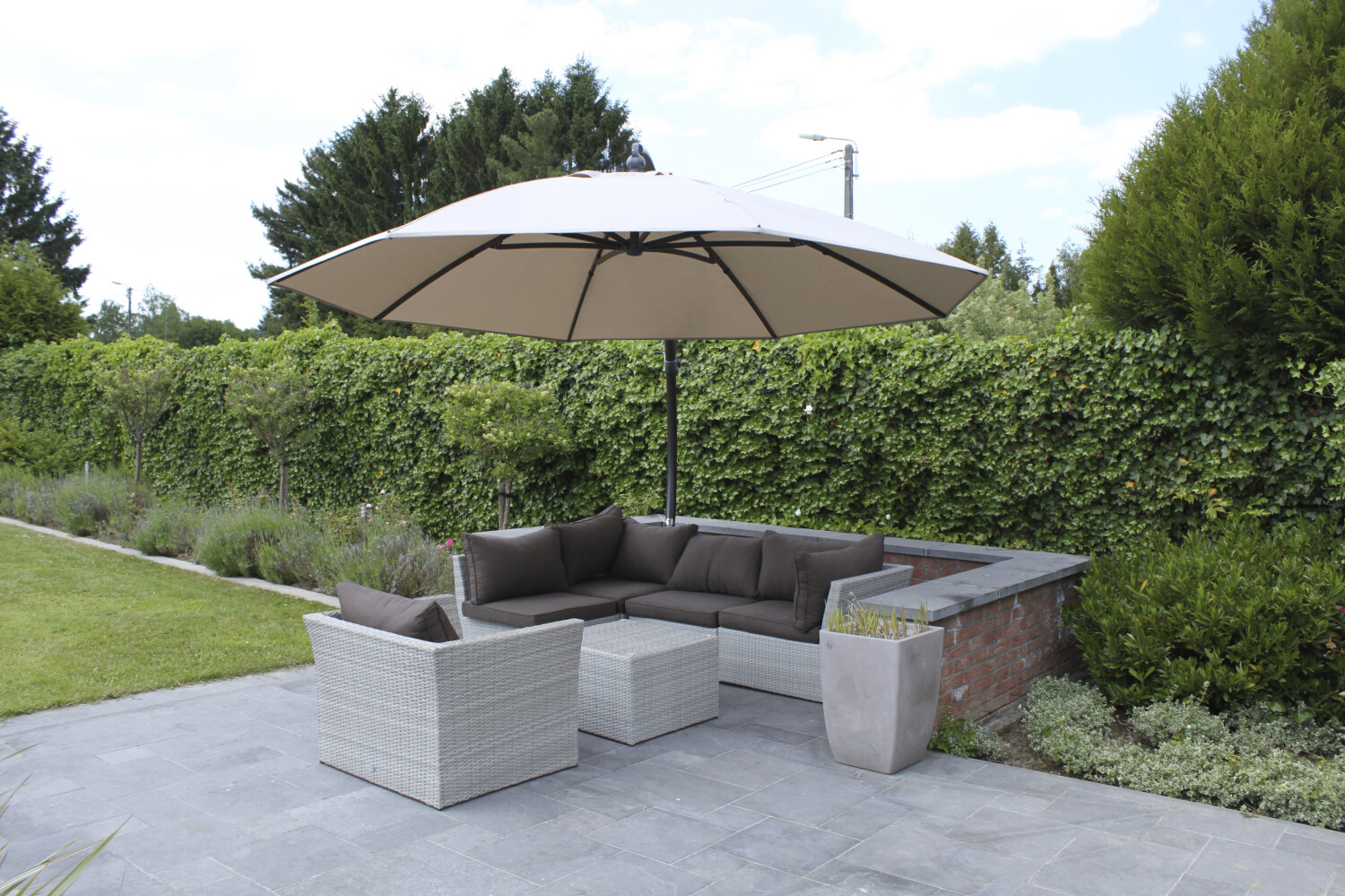 Easy Sun parasol XL375 Olefin met voet - Easy Sun online shop - 0 - 1 - 2