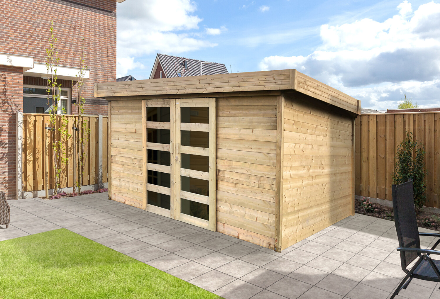 Tuinhuis Mälmo - Onbehandeld - 390x309x225 cm - Online tuinhuizen kopen - 0