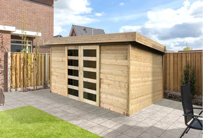 Tuinhuis Mälmo - Onbehandeld - 390x309x225 cm - Online tuinhuizen kopen - 0