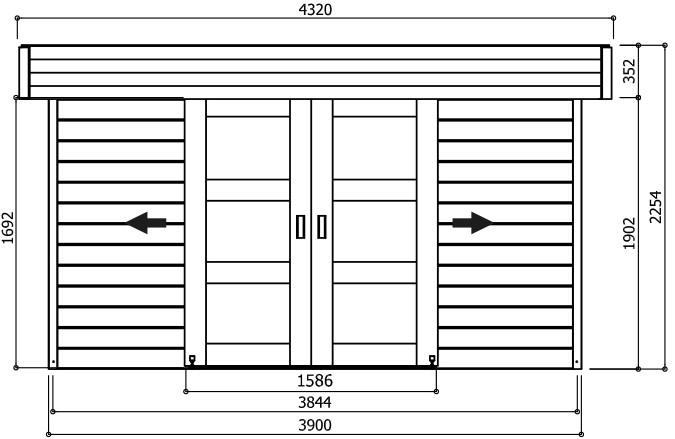 Tuinhuis Mälmo - Onbehandeld - 390x309x225 cm - Online tuinhuizen kopen - 0 - 1