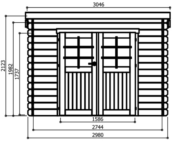 Modern tuinhuis Riom - 298 x 238 cm - Onbehandeld tuinhuis bestellen - 0 - 1