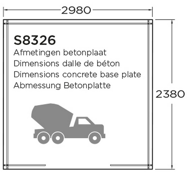 Modern tuinhuis Riom - 298 x 238 cm - Onbehandeld tuinhuis bestellen - 0 - 1 - 2 - 3