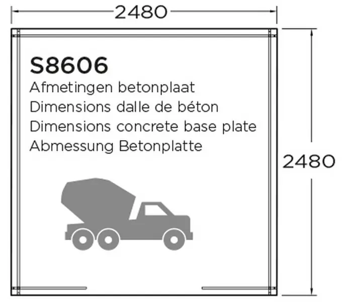 Tuinhuis Hof - 248 x 248 cm - kant en klaar tuinhuis online kopen - 0 - 1 - 2 - 3