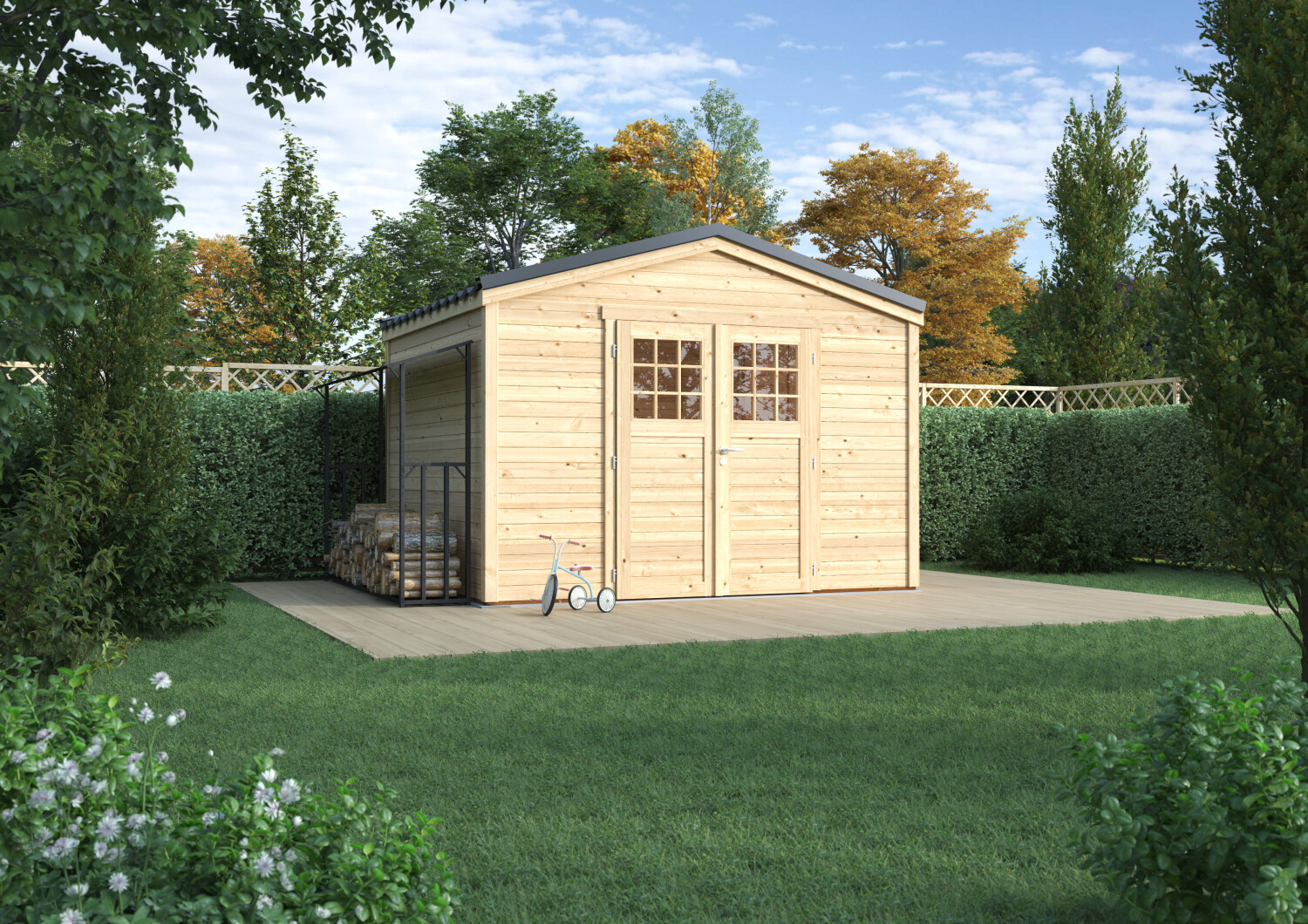 Tuinhuis Shelty+ 8,9 m² - blokhut 28 mm kopen - 0