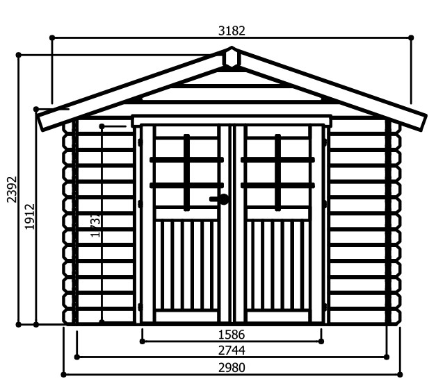 Tuinhuis Chartres - 298 x 238 cm - tuinhuis met zadeldak kopen - 0 - 1