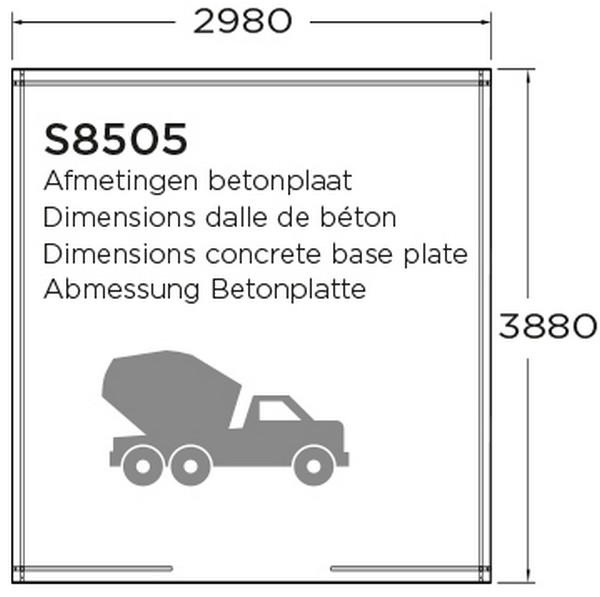 Tuinhuis Limerick onbehandeld - 298 x 388 cm- tuinberging kopen - 0 - 1 - 2 - 3