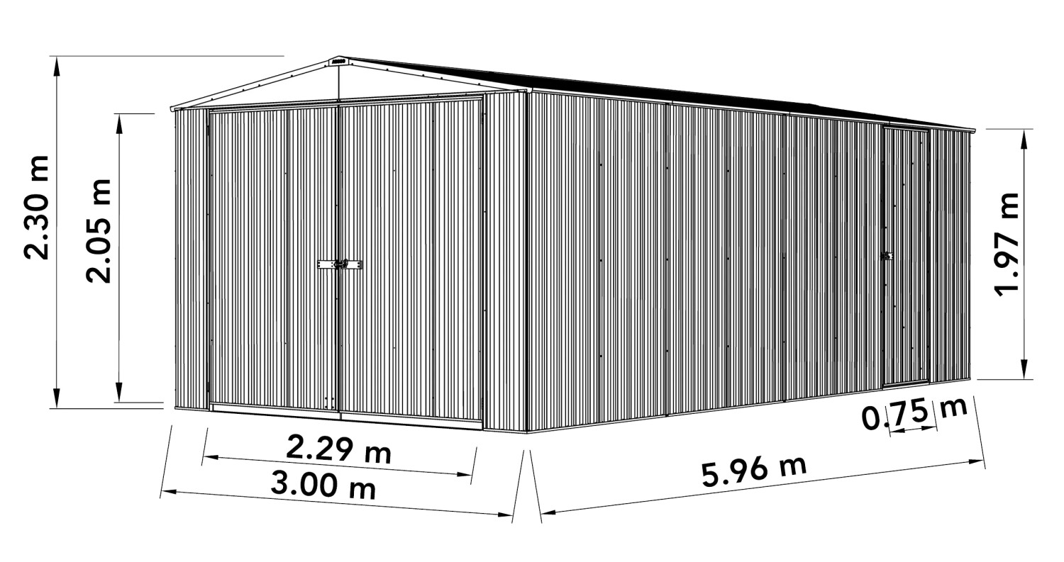 Absco Highlander metalen tuinberging 3060HK - 18 m² - antraciet - 0 - 1