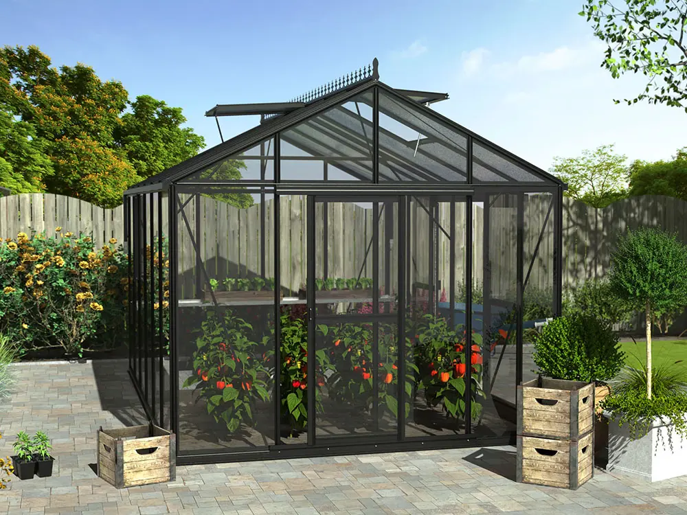 Acheter une serre Flexi 4,5 m - Acheter une serre de jardin en aluminium noir-2
