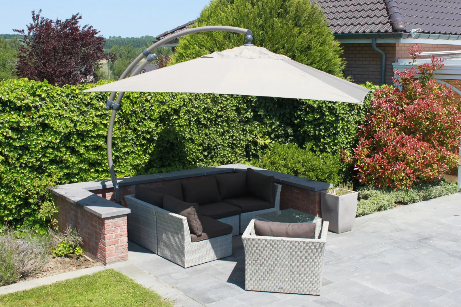 Easy Sun parasol 320 vierkant olefin met voet - easy sun online shop-1