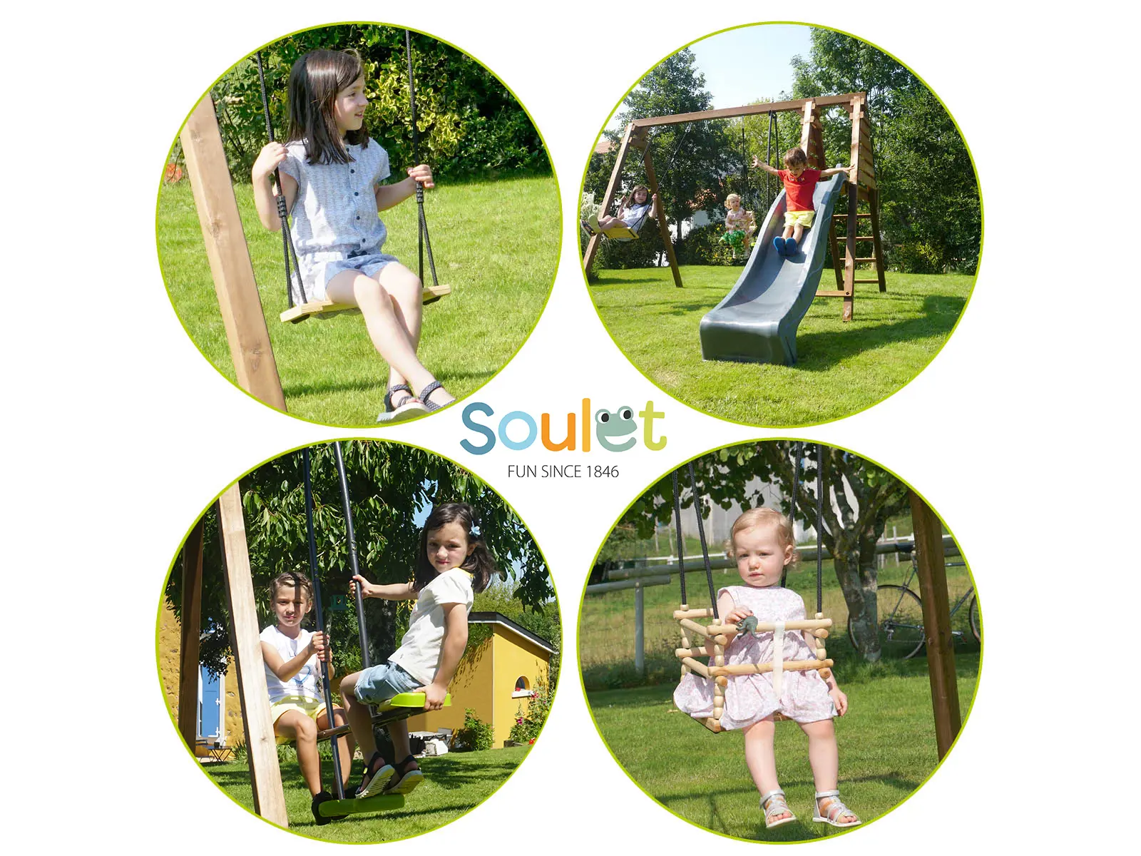 Schommel Trefle met glijbaan - Soulet speeltoestellen-2