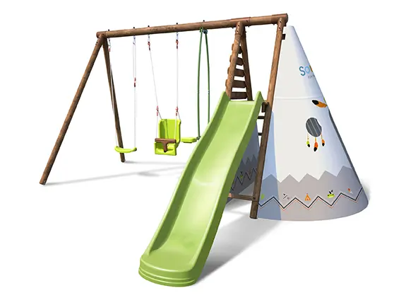 Schommel Camélia met glijbaan - Soulet speeltoestellen-2