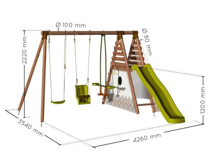 Schommel Camélia met glijbaan - Soulet speeltoestellen-5